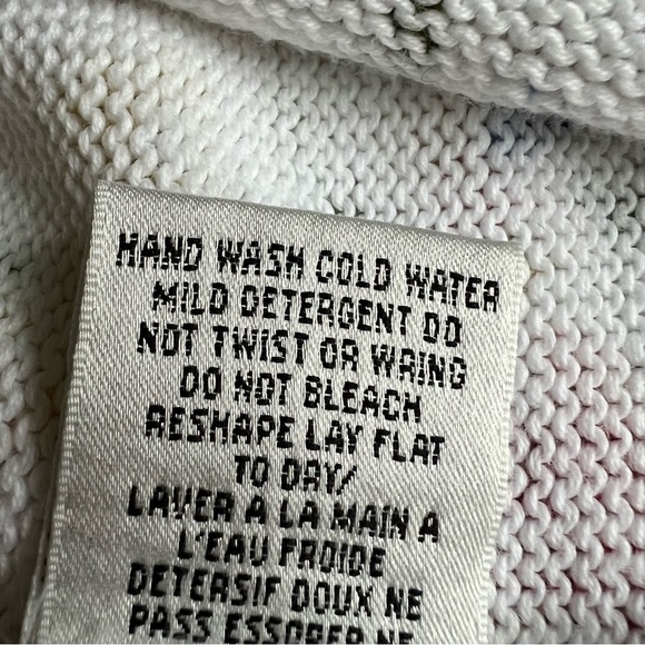 Talbots White Floral Button Up V-Neck Cotton Cardigan Sweater, size S - Picture 7 of 9